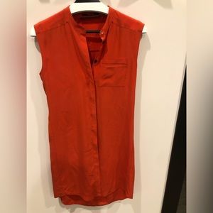 All Saints silk Luna shirt dress burnt orange size 2